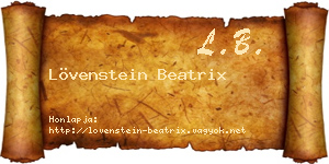 Lövenstein Beatrix névjegykártya